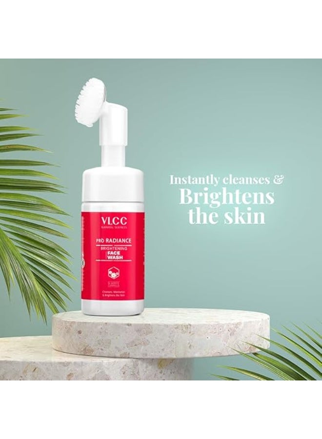 VLCC Pro Radiance Skin Brightening Foaming Face wash - 100ml | Reduce Melanin, Lighten Dark Spots, Cleanses Skin, and Evens Out Skin Tone | With Acai Berry, Nutmeg oil, and D-White complex. - Image 3